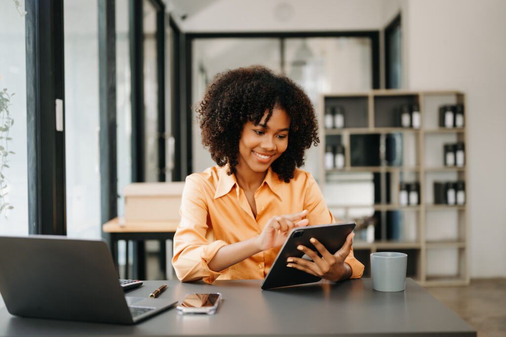 Woman Researching HVAC Associations
